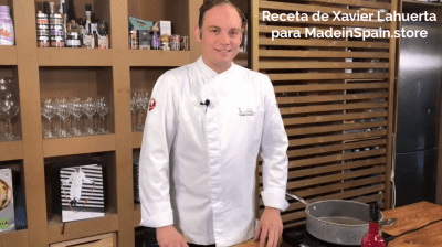 Receta de Xavier Lahuerta para MadeinSpain.store: Alubias Verdinas con caldo de verduras, langostinos y chirlas