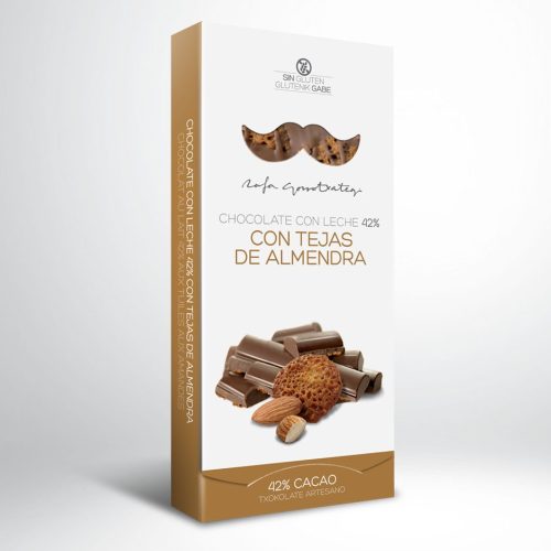 Chocolate con leche 42% con tejas de almendra