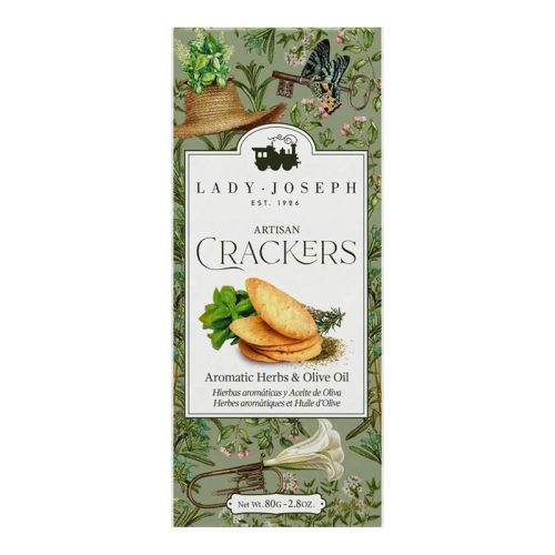 Crackers veganos artesanos con aceite de oliva y hierbas aromáticas, Lady Joseph