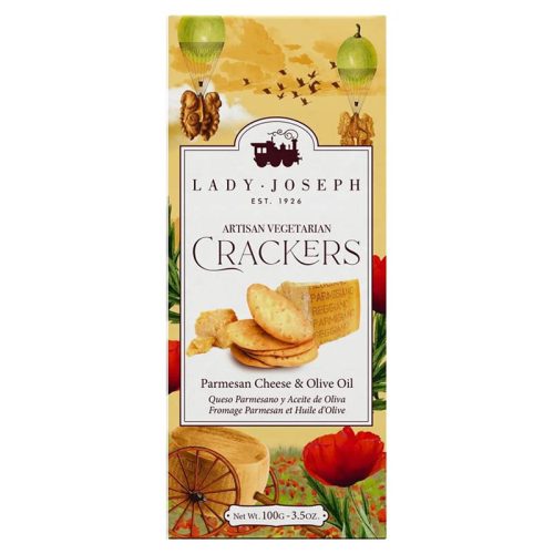 Crackers artesanos con queso parmigiano reggiano y aceite de oliva Lady Joseph