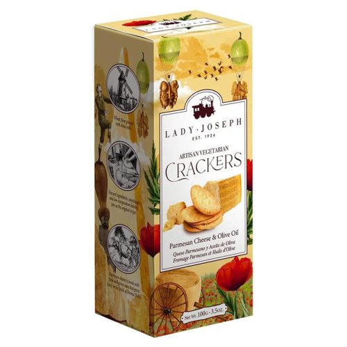 Crackers artesanos con queso parmigiano reggiano y aceite de oliva Lady Joseph